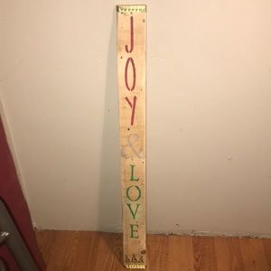 a handmade wooden sign